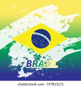 Brazil vector: A Watercolor Styled Brazil Flag