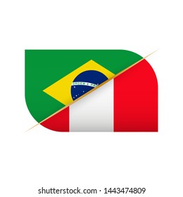 Brazil versus Peru, two vector flags icon for sport competition.