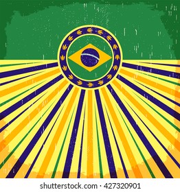 Brazil vintage patriotic poster - card vector design, brazilian holiday decoration