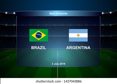Brazil vs Argentina football scoreboard broadcast graphic soccer template