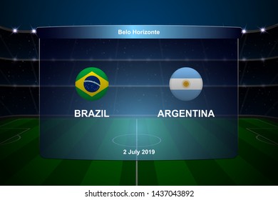 Brazil vs Argentina football scoreboard broadcast graphic soccer template