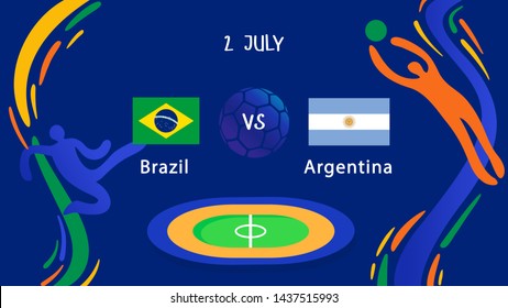 Brazil vs Argentina_Championship team meeting game result design template Semi-finals