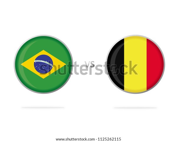 Brazil Vs Belgium Flag Circle Button Stock Vector Royalty Free 1125262115