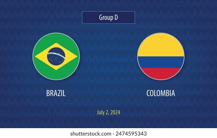 Brasil vs Colombia marcador de fútbol transmitido torneo Plantilla América 2024