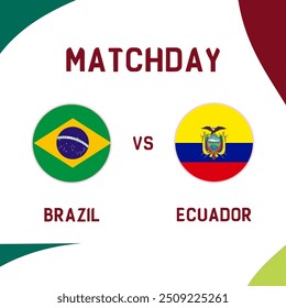 Partido de fútbol Brasil vs Ecuador. Partido de clasificación para el Campeonato Mundial de Fútbol. 