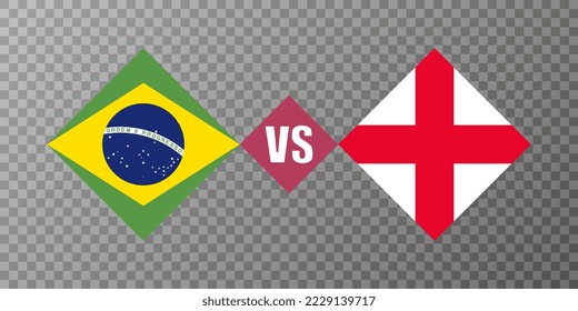 Brazil vs England flag concept. Vector illustration.