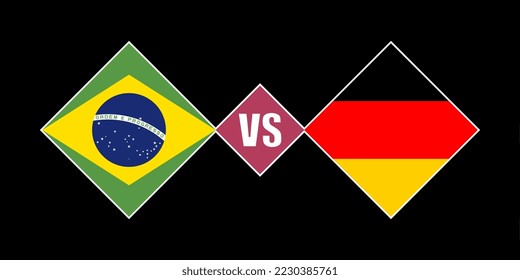 Brazil vs Germany flag concept. Vector illustration.