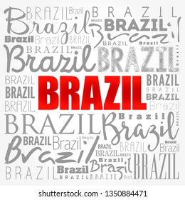 Brazil wallpaper word cloud, travel concept background