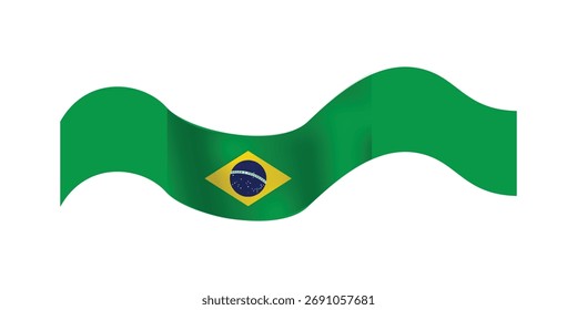 Elemento de etiqueta engomada de la bandera de la onda de Brasil aislado