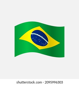 Ilustración vectorial de la bandera ondulada de Brasil