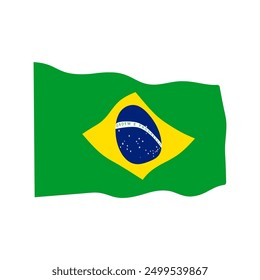 Brasil ondeando Ilustración vectorial de la bandera