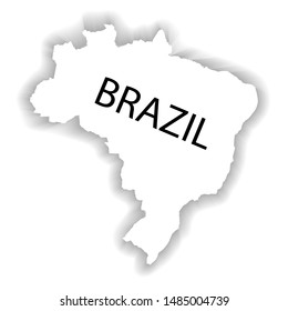 brazil white map, vector illustration