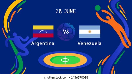 Brazil_Championship team meeting Argentina vs Venezuela game result design template
