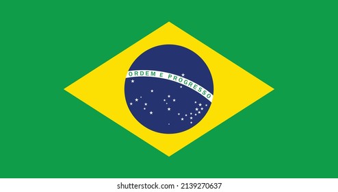 Brazilan flag with original RGB color vector illustration design