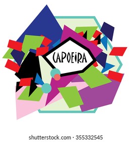 Brazilian abstract Capoeira Martial Arts in Brazil. Abstract illustration with text, vector background for the site, packages, T-shirts, corporate style 