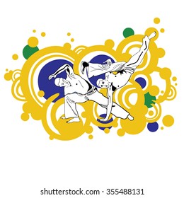 Brazilian abstract Capoeira Martial Arts in Brazil. Abstract illustration, vector background for the site, packages, T-shirts, corporate style
