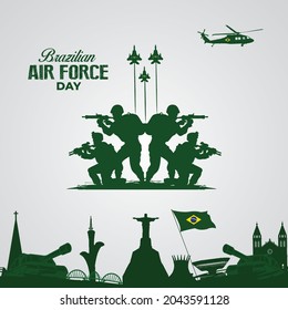 Brazilian Air Force Day. October 23. Brazil national celebration. Template for background, banner, card, poster. Vector illustration.