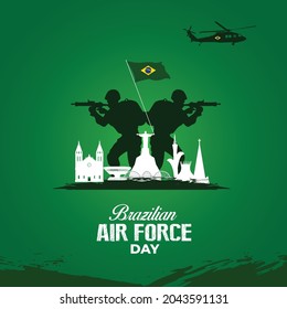 Brazilian Air Force Day. October 23. Brazil national celebration. Template for background, banner, card, poster. Vector illustration.