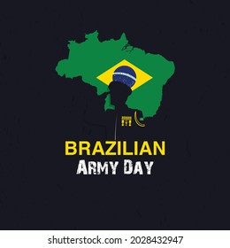 Brazilian Army Day. Black Background . Flyer, Banner