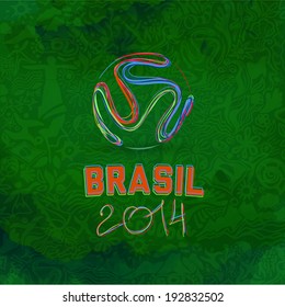 Brazilian background, football theme, the concept of the labels on abstract background, soccer, championship, brands painted watercolor paint.