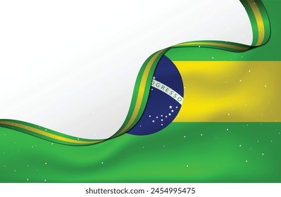 Brazilian Background with Ribbon Vector Template design