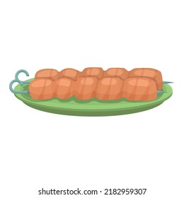 Brazilian Bbq Icon Cartoon Vector. Food Dish. Baked Rice