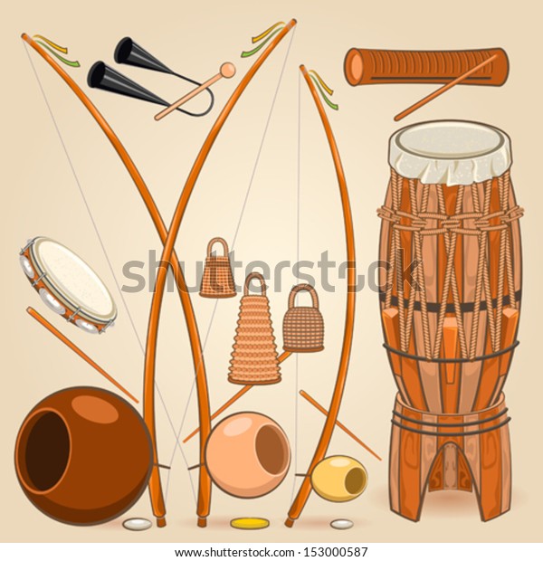 ブラジル カポエイラ音楽楽器 のベクター画像素材 ロイヤリティフリー