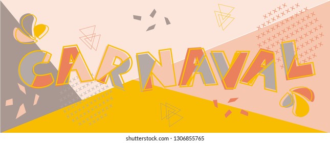 Brazilian Carnaval modern background vector. Carnival in Portuguese language. 