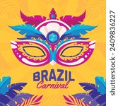 Brazilian carnival background. Brazilian carnival celebration. Happy carnival festival. carnival party. Cartoon Vector illustration design for Poster, Banner, Flyer, Cover, Post, invitation, Card.