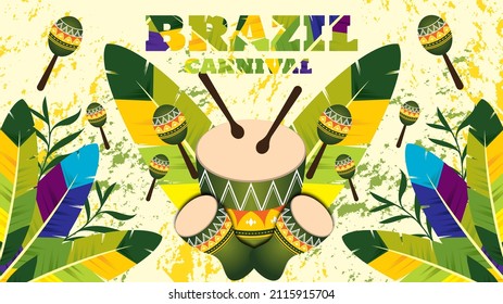 Brazilian carnival background. post background, banner poster, music event poster and party 