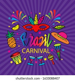  Brazilian carnival background. Carnival poster 