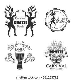 Brazilian Carnival big set of  logo and emblem. Templates for graphic modules, banners, posters, flyers, presentations.