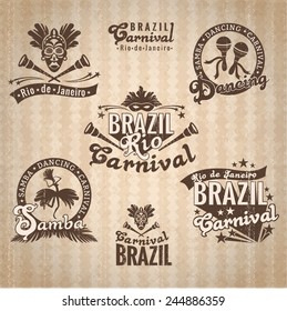 Carnaval brasileño. Gran conjunto de plantillas brasileñas para módulos gráficos, banners, afiches, volantes, presentaciones.