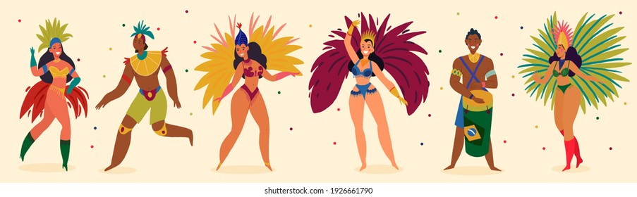 Brazilian Carnival. Big set of vector icons. Design elements.