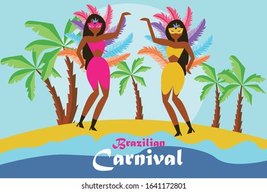 Brazilian Carnival Celebration Illustration Set