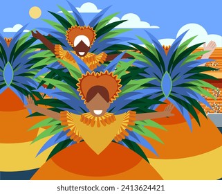 Brazilian Carnival - Diversity -  Baianas Parade: Brazilian Carnival Samba School