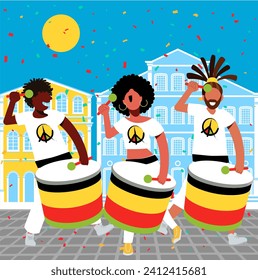 Brazilian Carnival - Diversity - Percussionists of Olodum at the Pelourinho Carnival