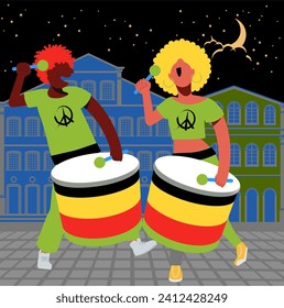 Brazilian Carnival - Diversity - Percussionists of Olodum at the Pelourinho Carnival