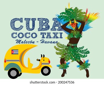 brazilian carnival girls with cuba coco taxi