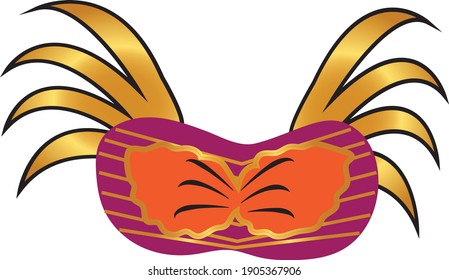 Brazilian CARNIVAL GOLDEN MASK  CLIPART VECTOR