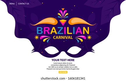 Brazilian Carnival Mask Design. Designed for web, banner, template, cover, etc. Suitable for your business.