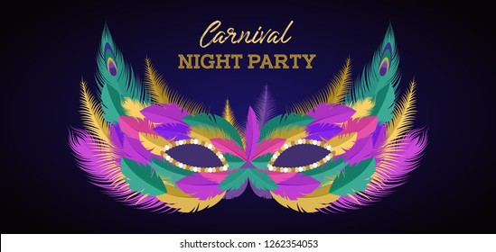 Brazilian Carnival, music festival, masquerade flyer template