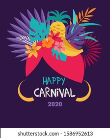 Brazilian Carnival, music festival, masquerade flyer template