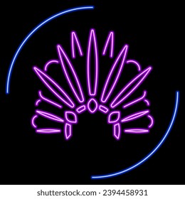 brazilian carnival neon sign, modern glowing banner design, colorful modern design trends on black background. Vector illustration.
