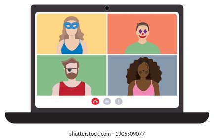 Brazilian carnival online. Virtual costume party.