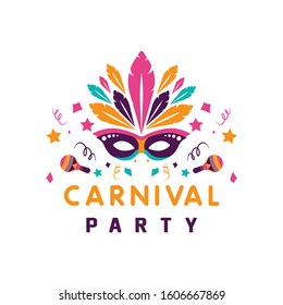 Brazilian carnival party flyer template Vector