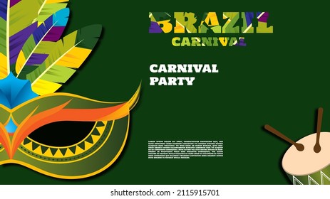 brazilian carnival party poster background. post background, banner poster, music event poster and party 