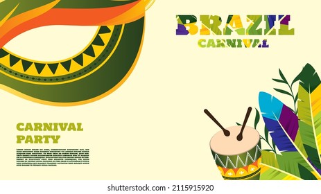 brazilian carnival party poster background. post background, banner poster, music event poster and party 