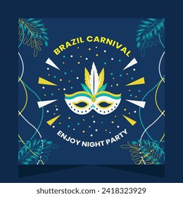 Brazilian Carnival Social Media Post Illustration