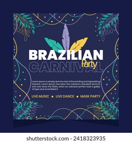 Brazilian Carnival Social Media Post Illustration